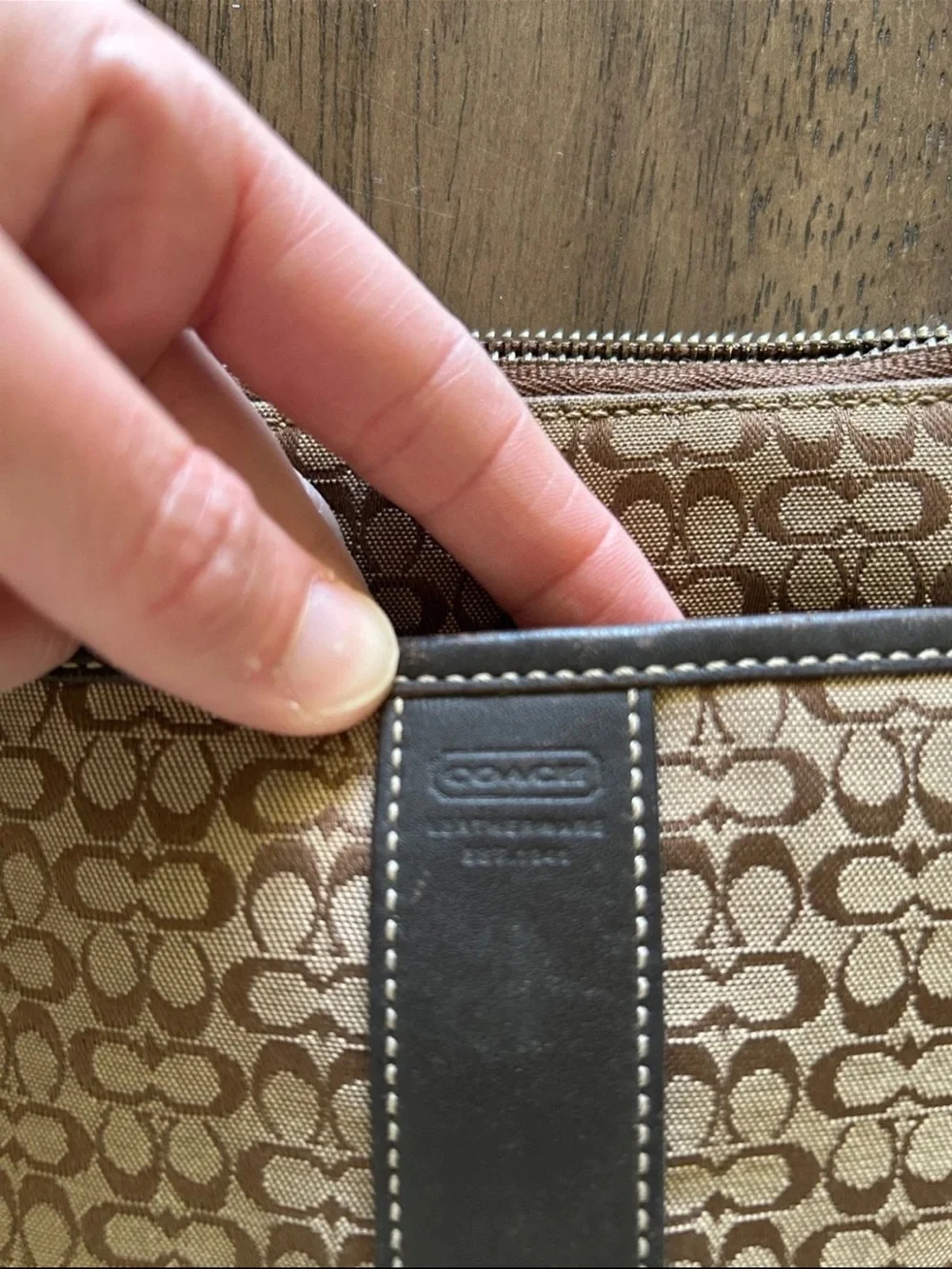 Coach Signature Jacquard Crossbody - Brown/Tan